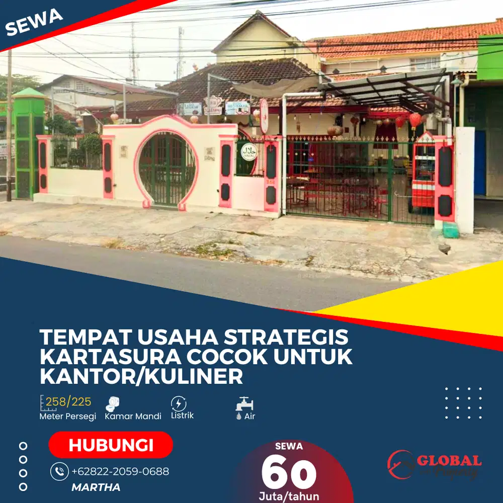 Tempat Usaha Strategis di Kartasura Cocok Untuk Kantor/Kuliner