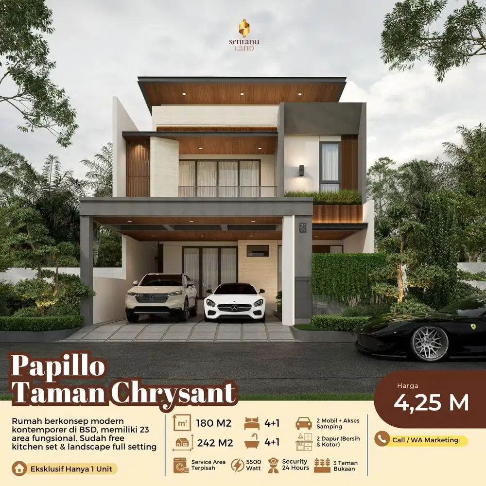 Rumah 2 lantai Cantik dan Mewah di Bumi Serpong Damai