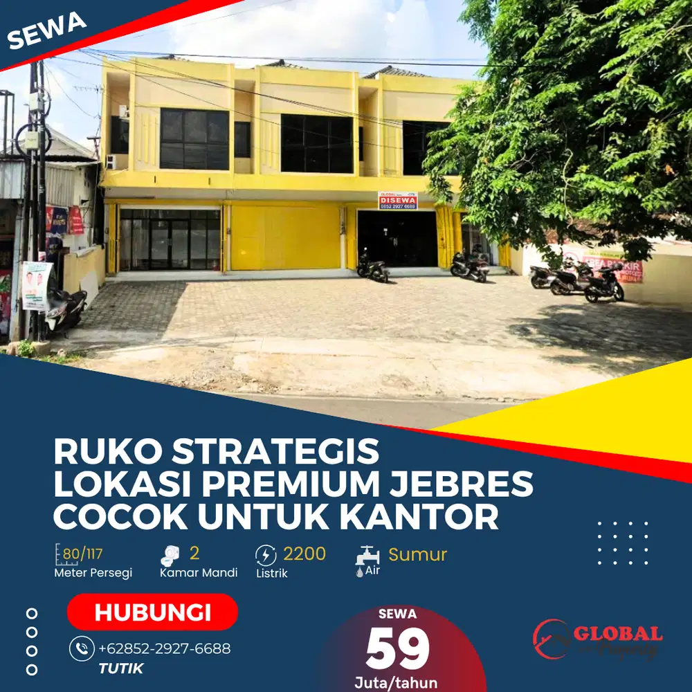Ruko Strategis di Area Jebres Cocok untuk Usaha atau Kantor