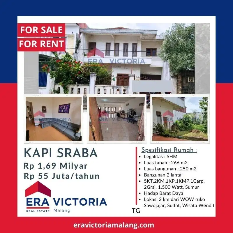 Rumah sewa area sawojajar 2 murah