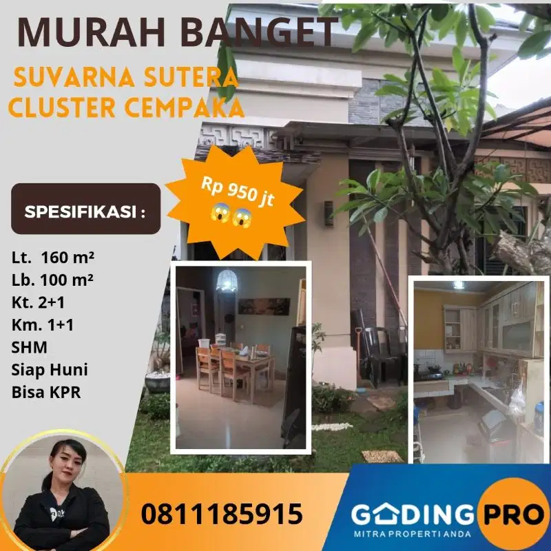 Rumah Murah 1 Lantai Rp 950jt Cempaka Suvarna Cikupa Tangerang