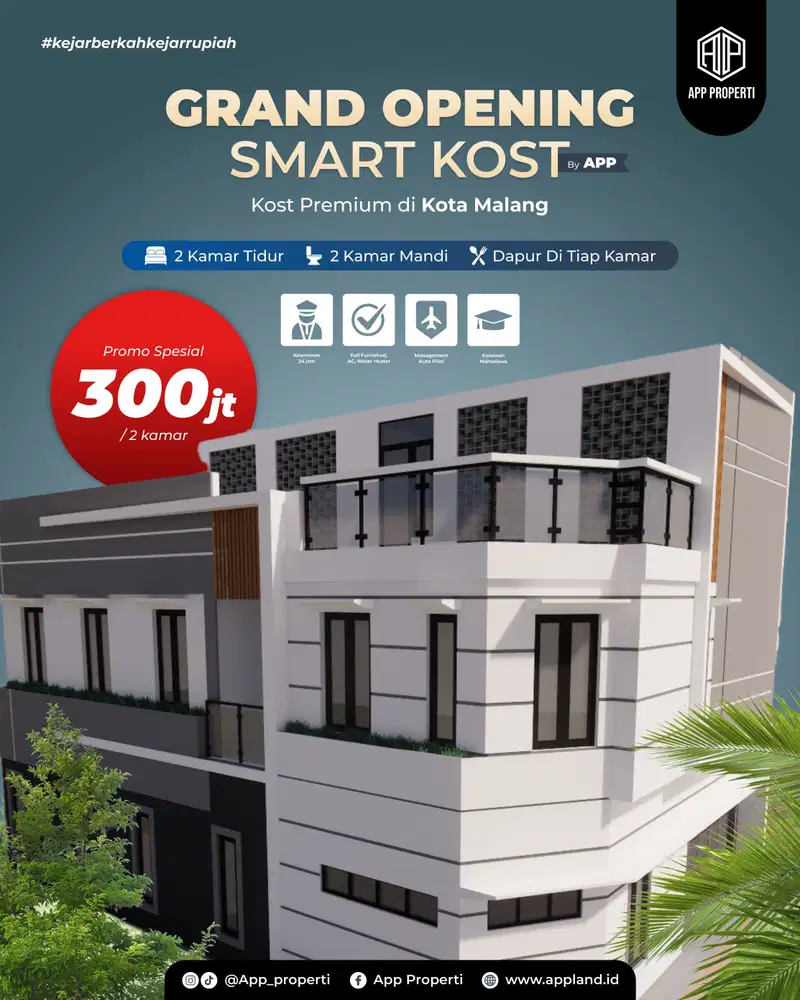 Rumah Kos Premium 2 Kamar Depan Kampus UMM