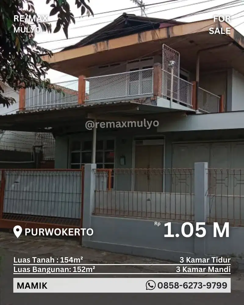 Rumah Tinggal 2 Lantai Siap Huni Semi Furnished Kota Purwokerto