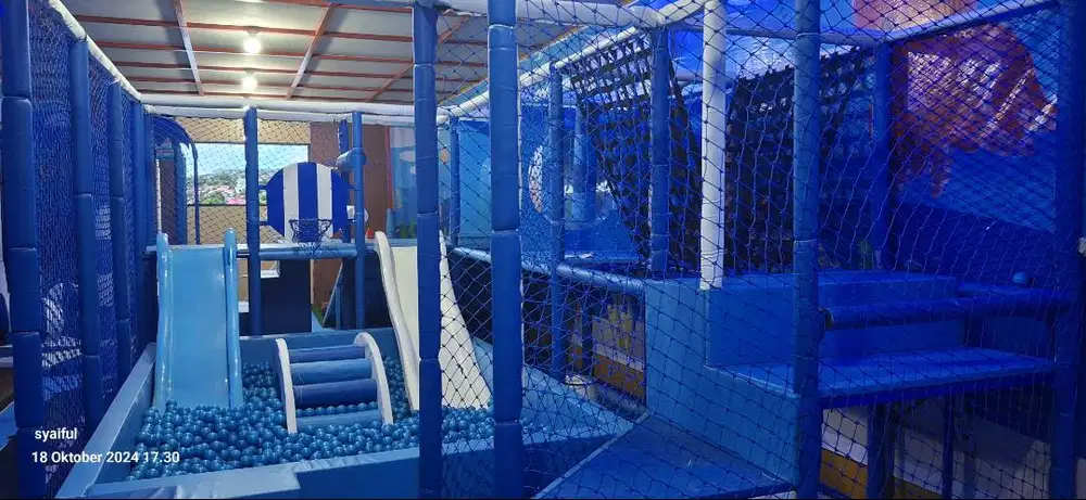 playground indoor mandi bola rumahan perosotan rainbow slide trampolin