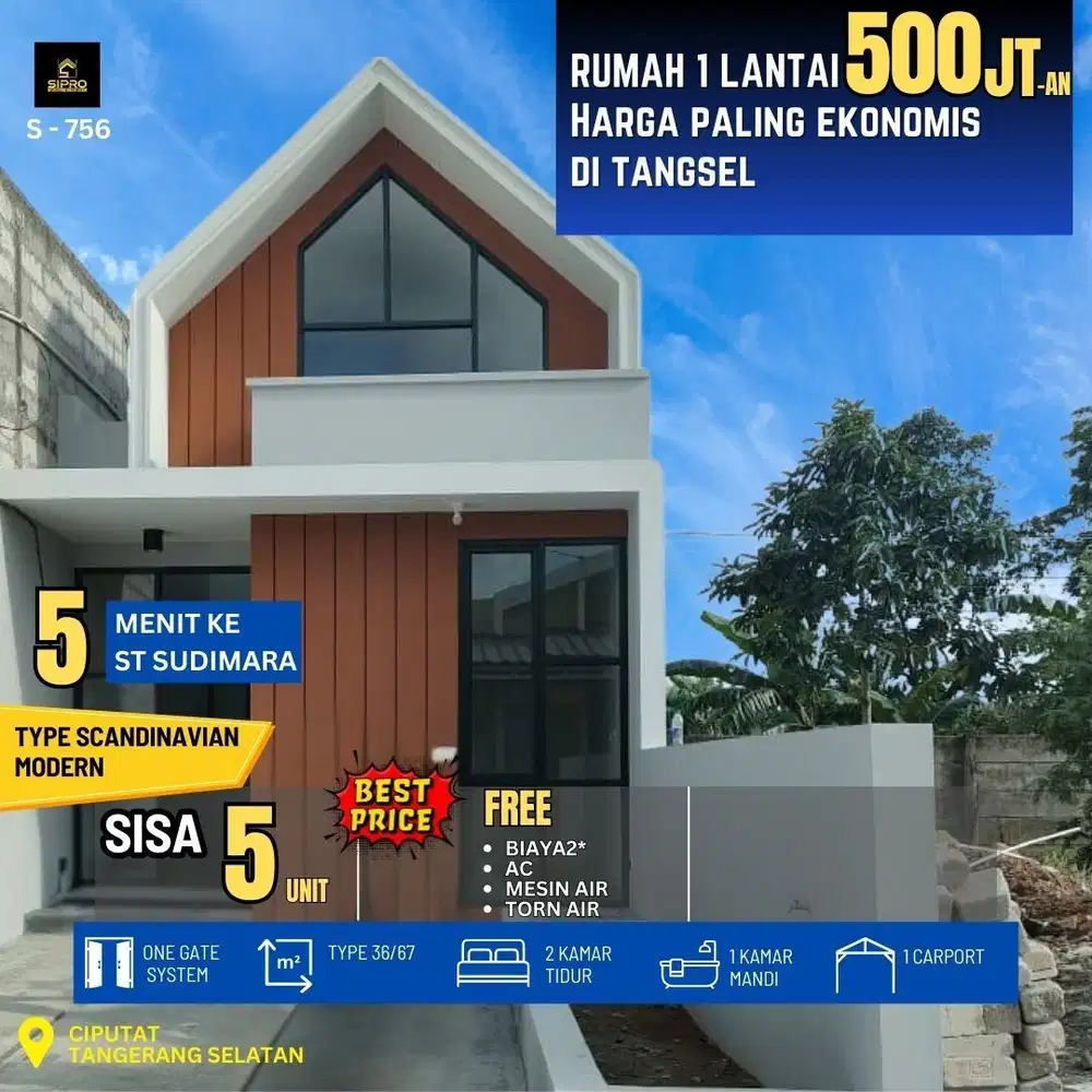 756.Rumah Minimalis Harga Ekonomis Dekat Stasiun Sudimara di Jombang
