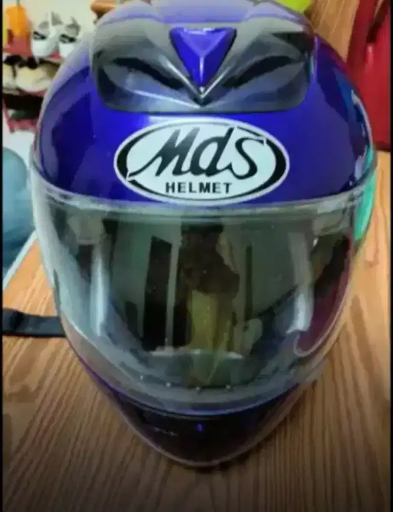 Jual MDS Helm Biru Mulus SNI Full face