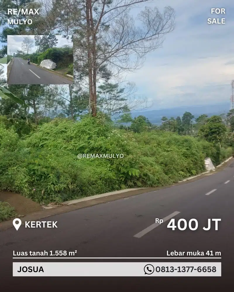 Dijual Tanah wilayah Kertek Wonosobo Seluas 1.558m2