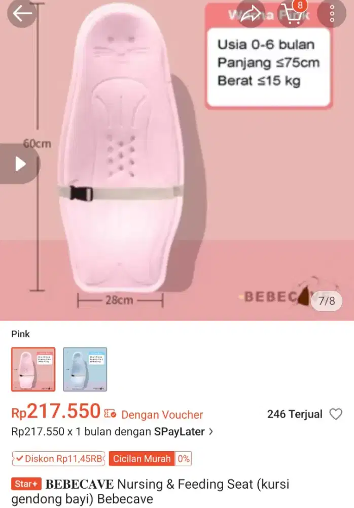 Jual murah nursing &feading set (kursi gendong bayi)