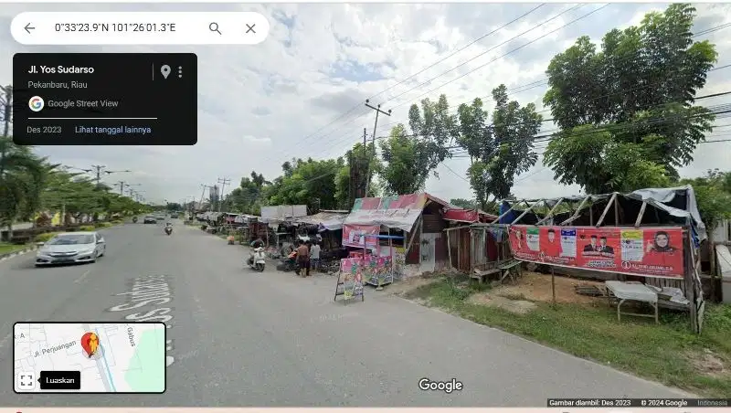 Tanah tepi jl Yos sudarso rumbai surat SHM