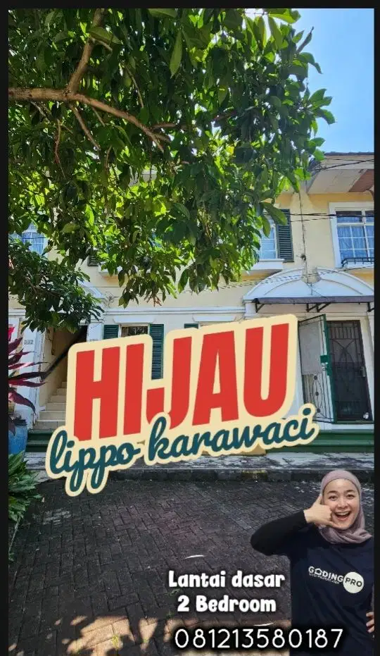 Dijual murah townhouse taman hijau lantai dasar di lippo karawaci