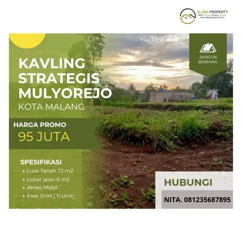 HOT PROMO! Tanah Kavling Strategis Mulyorejo Kota Malang