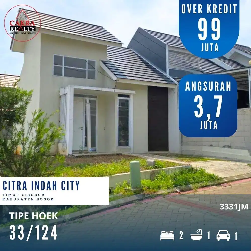 Dijual rumah over credit dicitra indah city jonggol rumah siap huni
