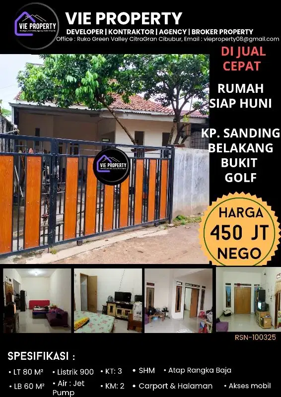 TURUN HARGA DIJUAL RUMAH MURAH DI BOJONG NANGKA GUNUNG PUTRI BOGOR