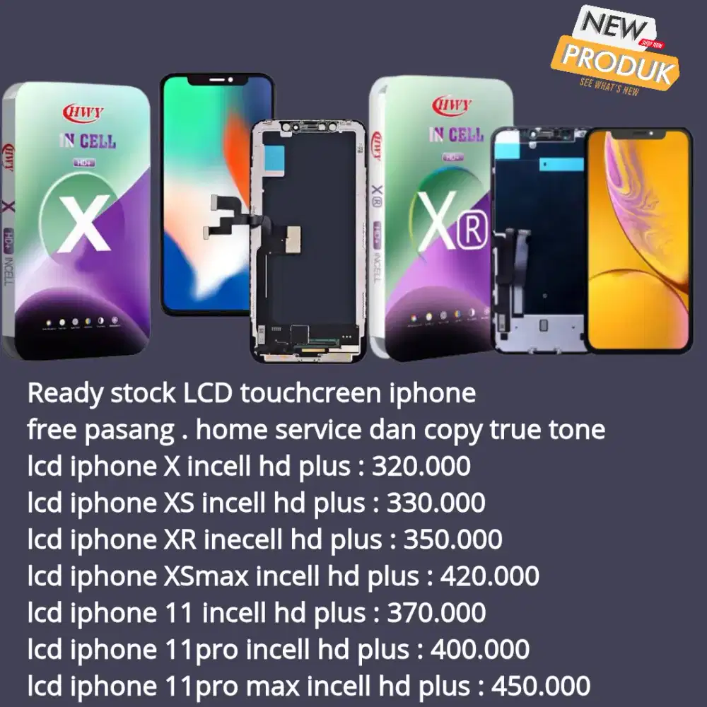 lcd iphone new free pasang dan home service