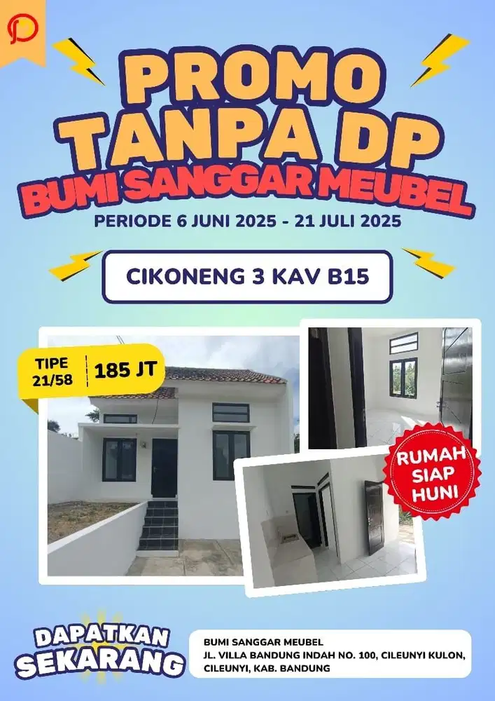 Rumah Tanpa DP langsung CiCil Developer Bandung Timur!