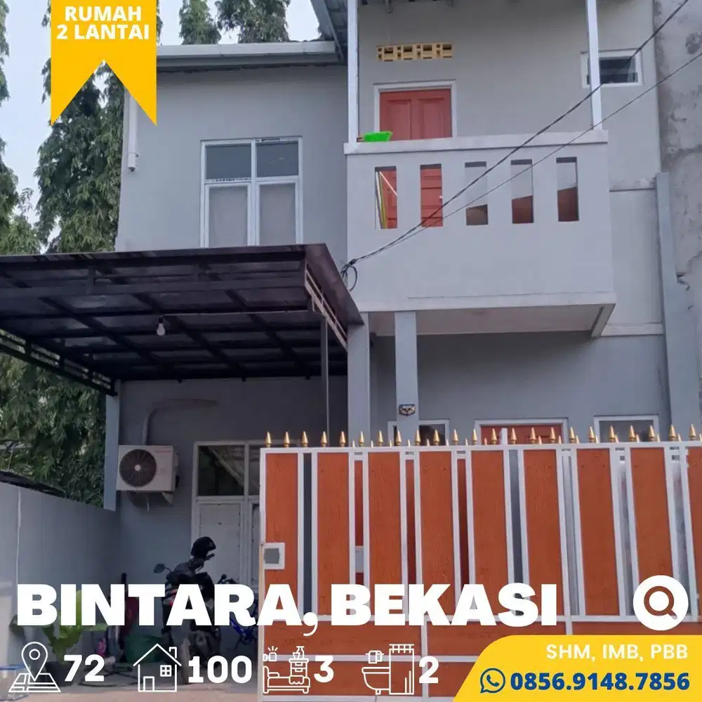 Rumah dijual Murah Siap Huni Bintara Bekasi 3 menit Stasiun Cakung SHM
