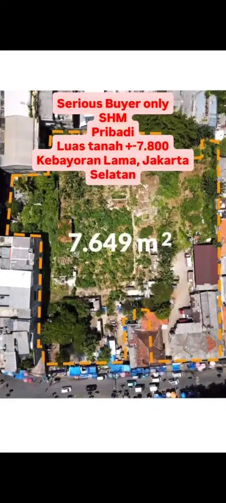 Jual Tanah di jalan kebayoran lama sangat ramai cocok untuk komersial