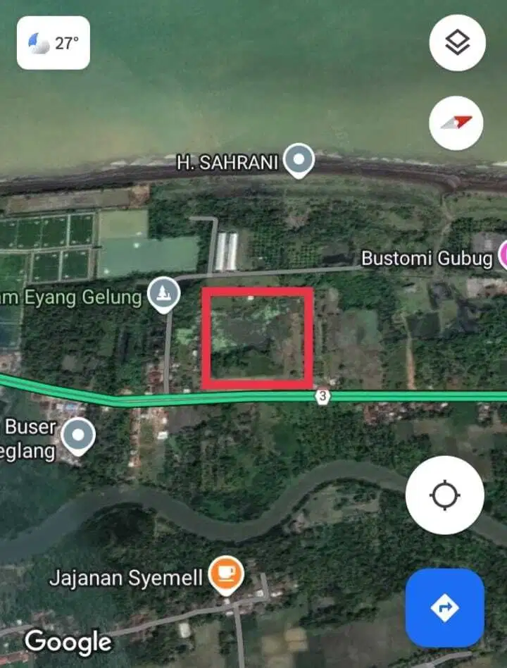 DIJUAL TANAH TANJUNG LESUNG, BANTEN. PINGGIR JALAN RAYA COCOK UNTUK HOTEL DAN PARIWISATA