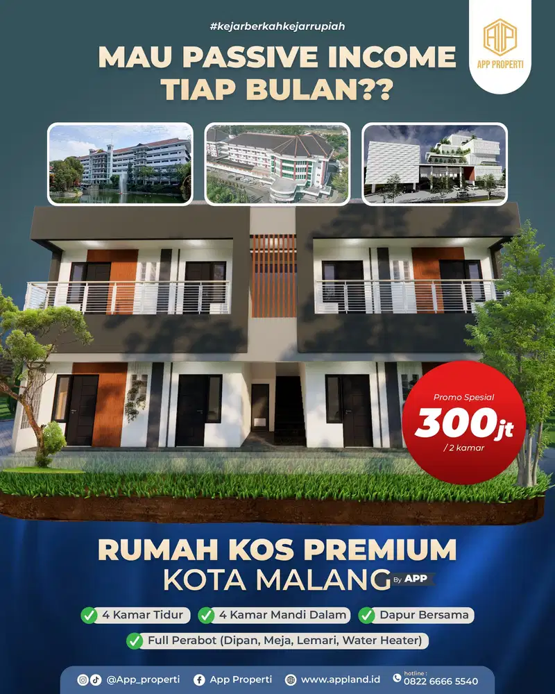 Peluang Emas Miliki, Rumah Kost 2 Menit dari Kampus UMM Malang