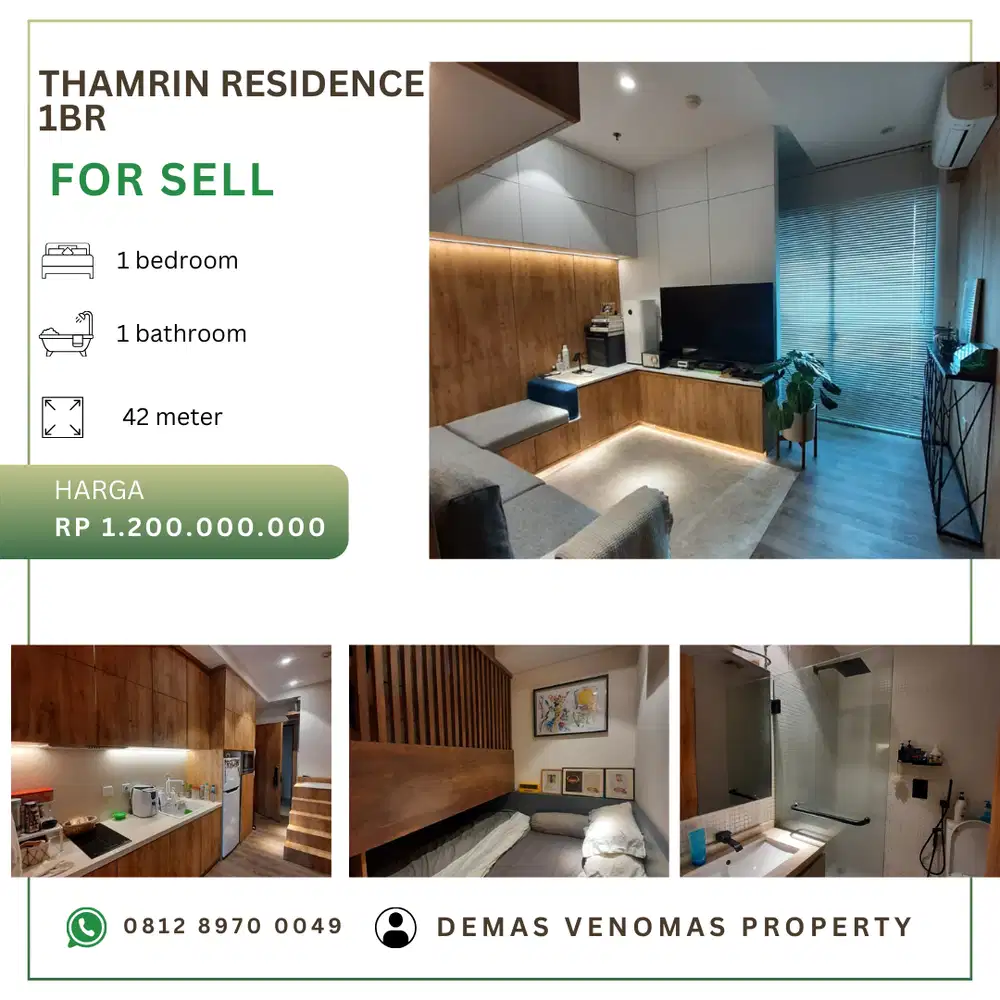 Dijual Apartement Thamrin Residence Type L 1BR Furnished Tower C