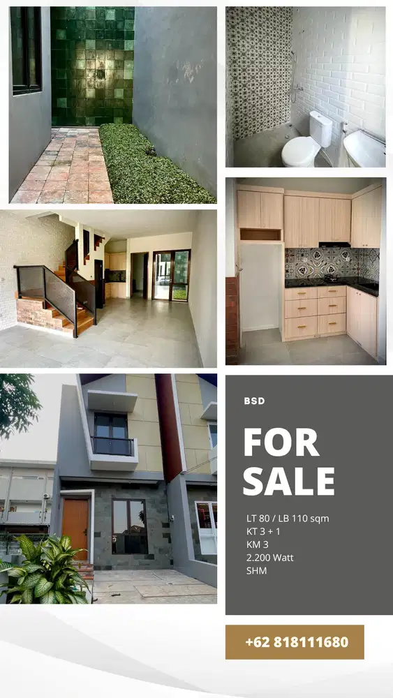 DIJUAL RUMAH BARU MODEL INDUSTRIAL BSD CITY - Kencana Extension