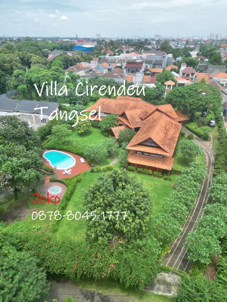 Rumah Villa Asri Pekarangan Luas Tanah 3602 M2 di Cirendeu, Tangsel