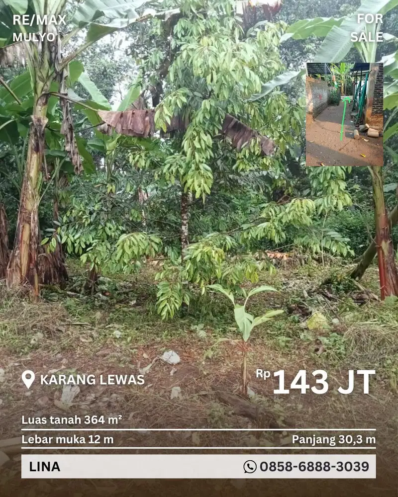 Dijual Tanah Murah Seluas 364 m2