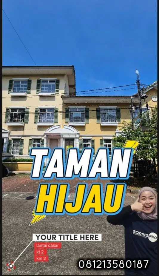 Disewakan townhouse lantai dasar Furnished kamar mandi 2 di lippo vill