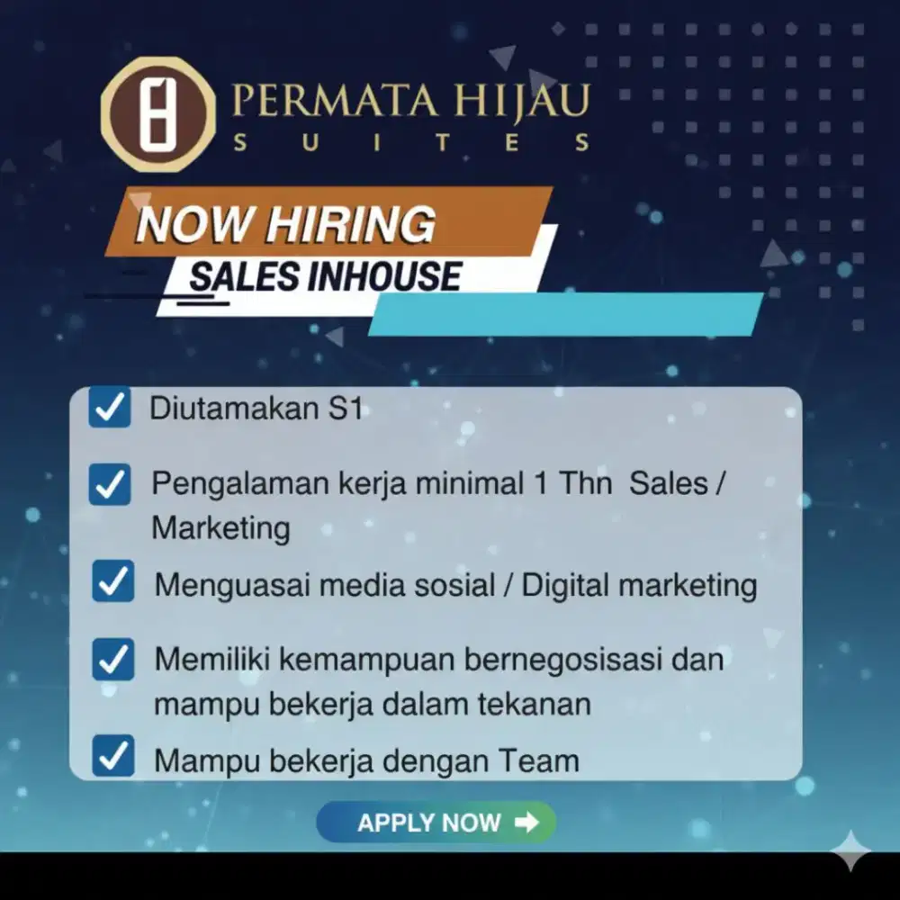 LOWONGAN KERJA SELES INHOUSE