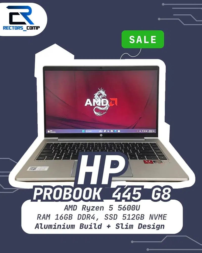 HP Probook 445 G8 - AMD Ryzen 5 5600U, 16GB RAM