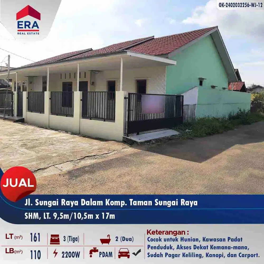 dijual rumah hunian 1 lt type 110 - serdam, Kubu Raya
