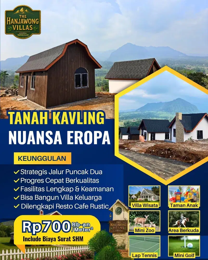 Tanah Kavling Villa EROPA Zona Kuning Bisa Bangun via Jakarta Depok Cibubur Sentul Bekasi Bogor SHM