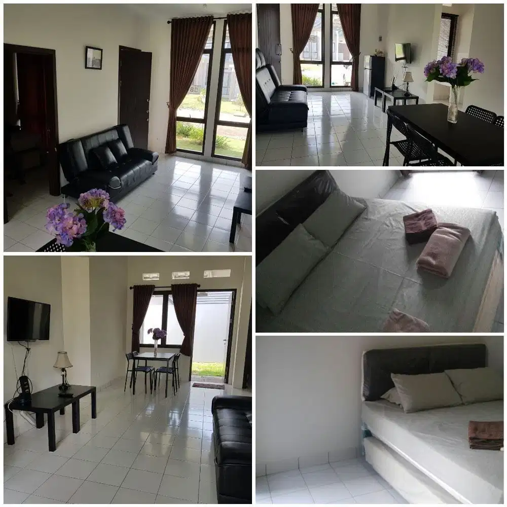 sewa rumah siap huni 2 furnish kamar sentul city