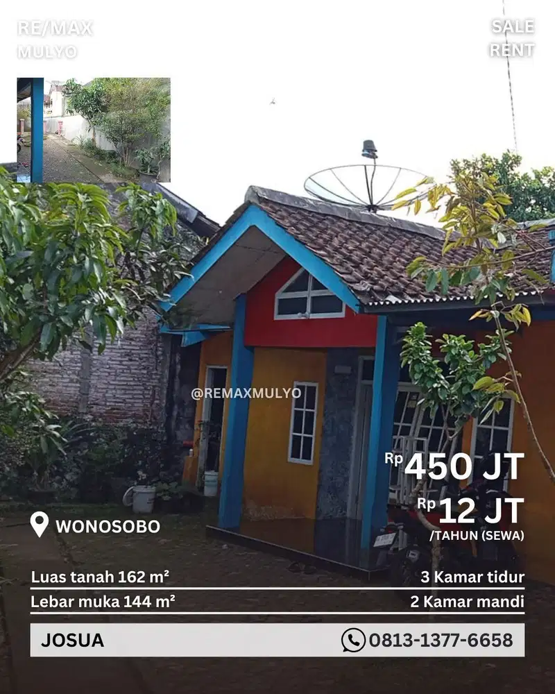 Dijual/Disewakan Rumah dan Tanah Di Wonosobo