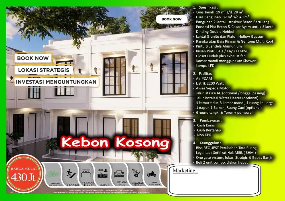 Di Jual Rumah Kebon Kosong Dekat Jl Benyamin Suaeb Jakarta Pusat