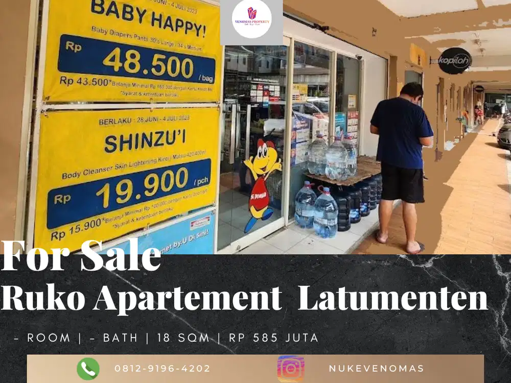 Dijual Kios Ruko Apartement Menara Latumenten, Jelambar Baru