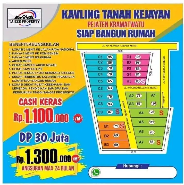 Tanah Kavling Bisa Kredit Di Kejayan Pejaten Kramatwatu Serang