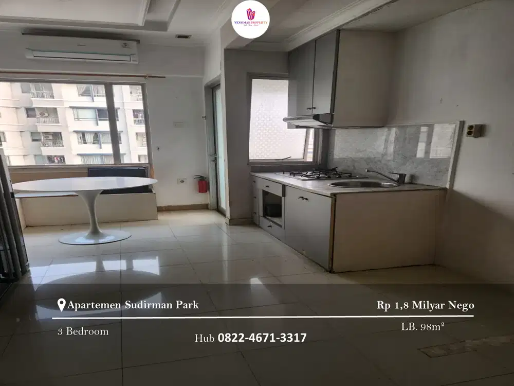 Dijual Apartement Sudirman Park 3BR View Selatan Lantai Tinggi