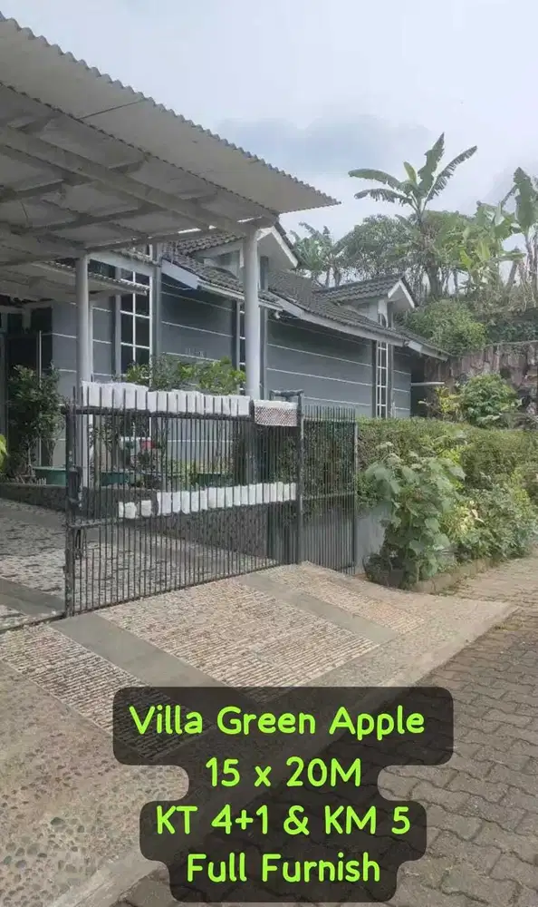 Jual Villa 15x20M diGreen Apple Puncak full furnished