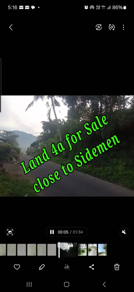 Land 4a for Sale close to Sidemen Traditional Village Bali