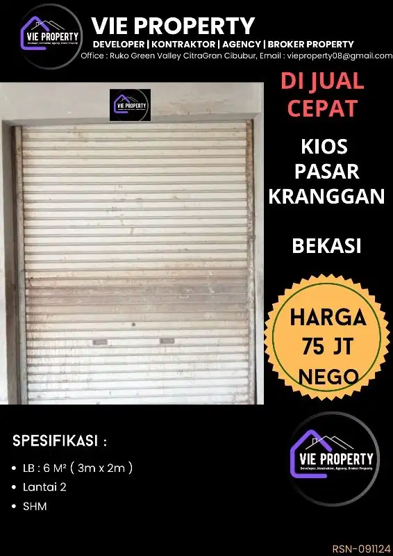 DIJUAL KIOS MURAH, NEGO SAMPE DEAL DI PASAR KRANGGAN