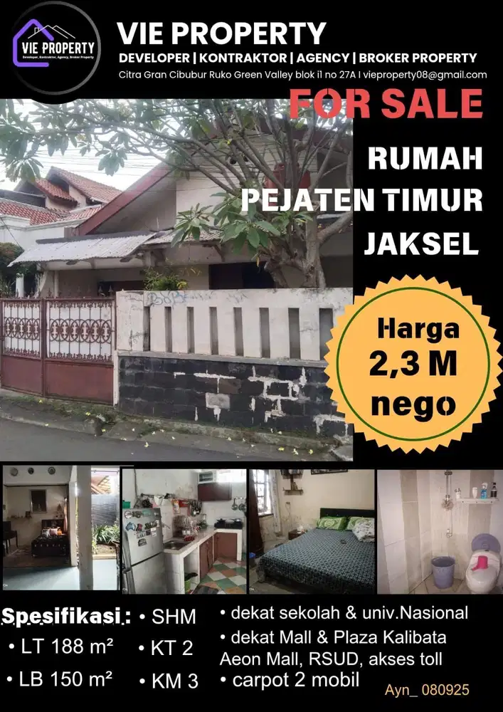 Rumah siap huni di Pejaten Timur Pasar Minggu Jakarta Selatan