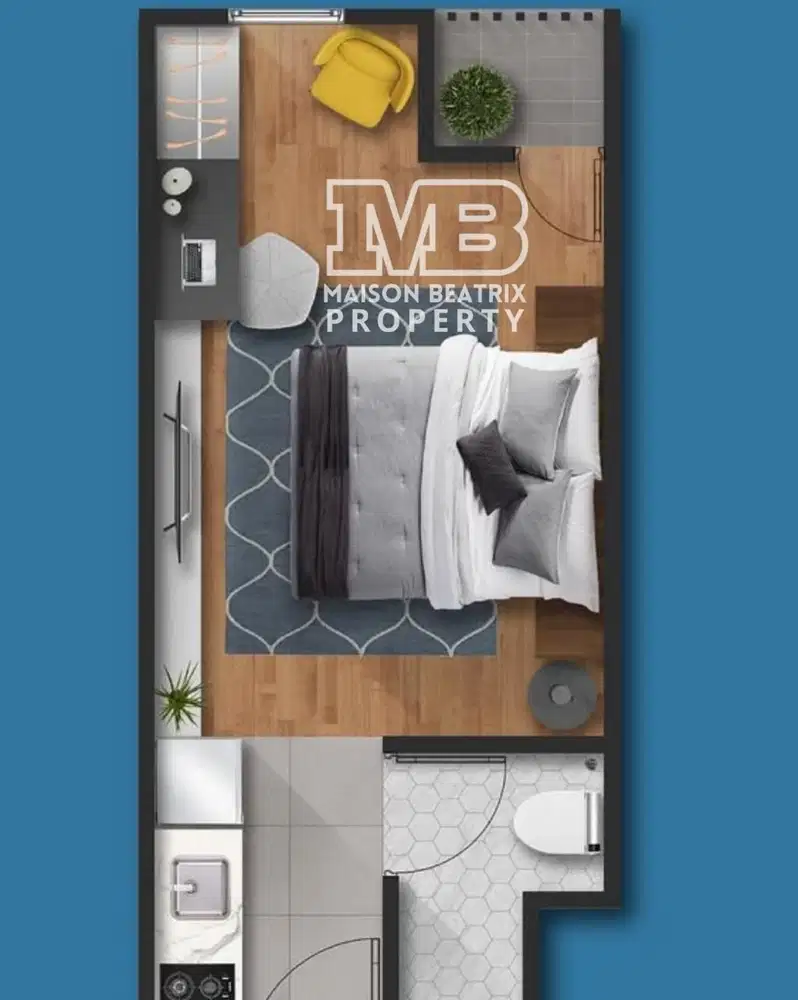 DIJUAL APARTMENT FULL FURNISH STUDIO DI TANJUNG BARAT