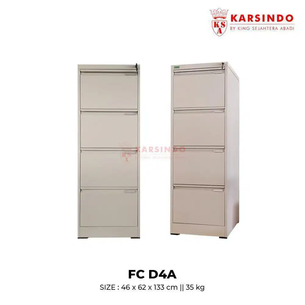 Filing cabinet 4 laci central lock besi(baru)