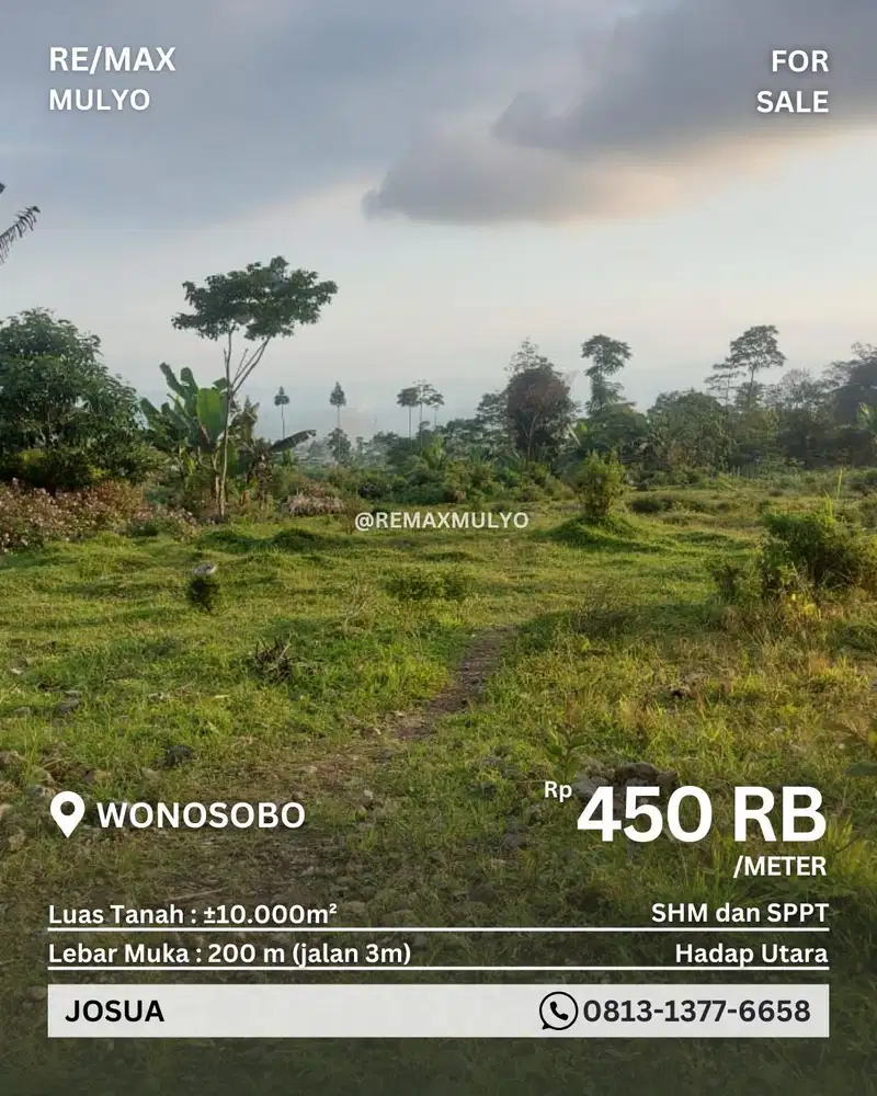 Dijual Tanah 1 Hektar View Bagus Cocok Untuk Penginapan