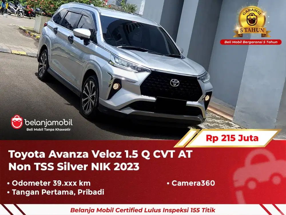 [ GARANSI 5TH ] Toyota Avanza Veloz 1.5 Q CVT AT Non TSS 2023 2024