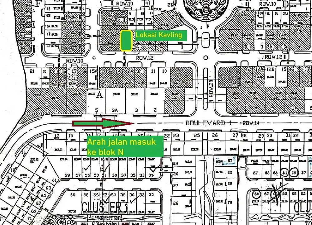 Tanah Kavling 144m2 Grand Taruma, dalam cluster untuk Rumah, Agung Podomoro, Telukjambe, Karawang Barat