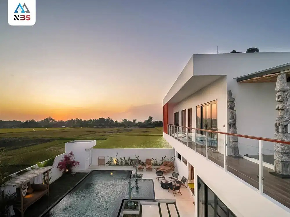 FOR SALE VILLA LUXURY 2ND FLOOR WITH RICEFIELD VIEW