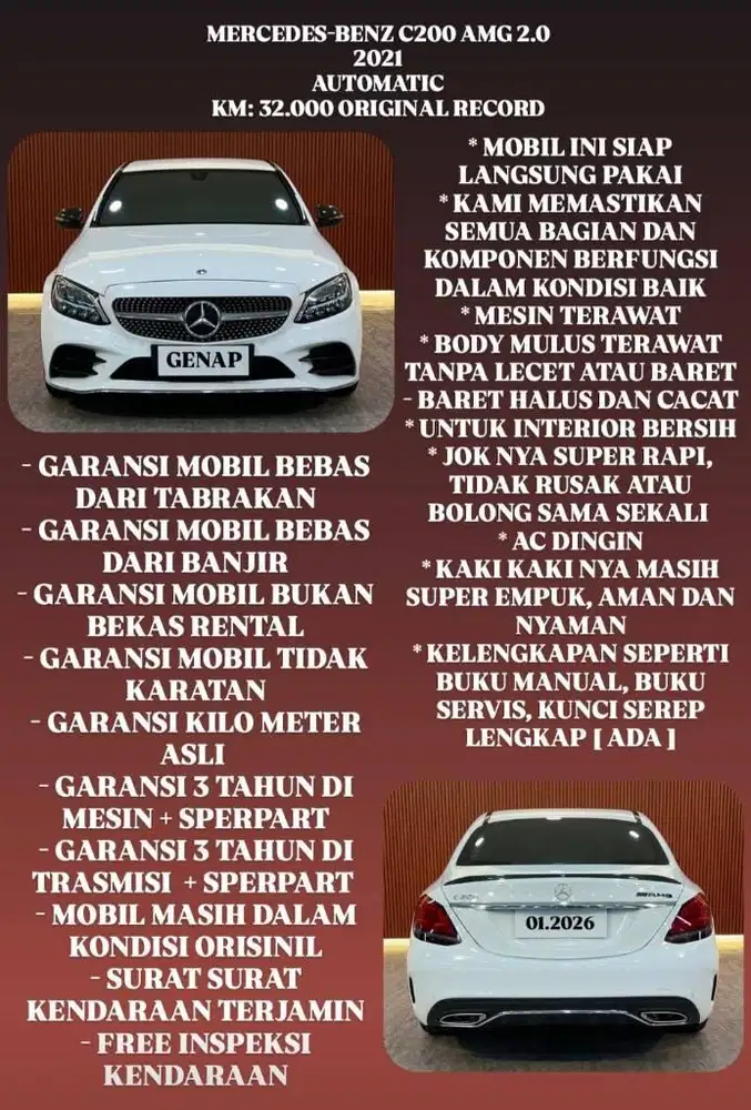 [ 3 YEAR WARRANTY ] MERCY C200 AMG 2.0 AT 2021