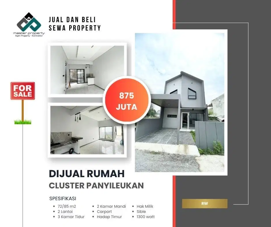 Jual rumah baru 2 lantai siap huni strategis di Cluster Panyileukan
